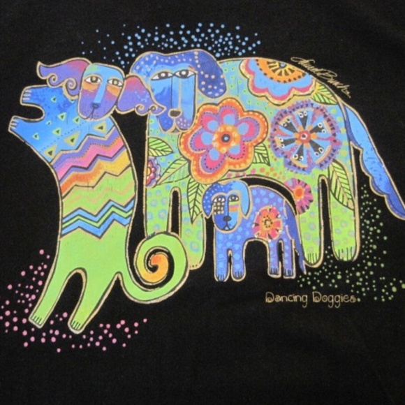 Laurel Burch Dancing Doggies T-shirt - Picture 4 of 8